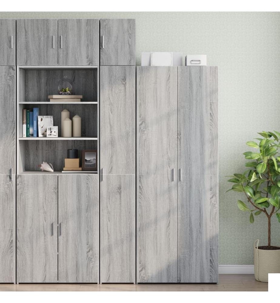 Armoire de rangement mince sonoma gris 30x42,5x225 cm
