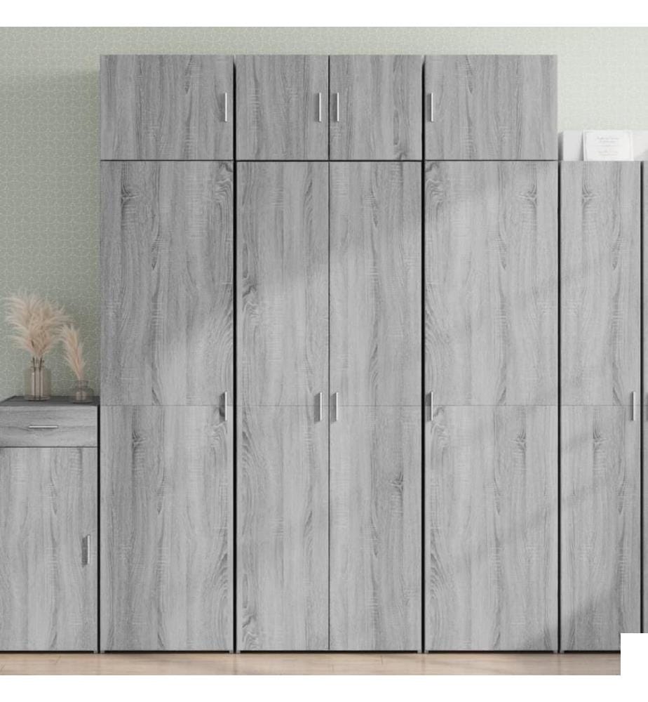 Buffet haut sonoma gris 70x42,5x185 cm bois d'ingénierie