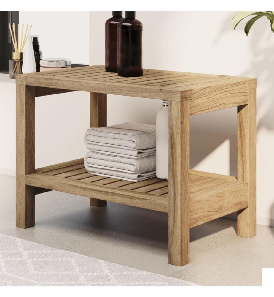 Table d'appoint de salle de bain 60x30x45cm bois de teck solide