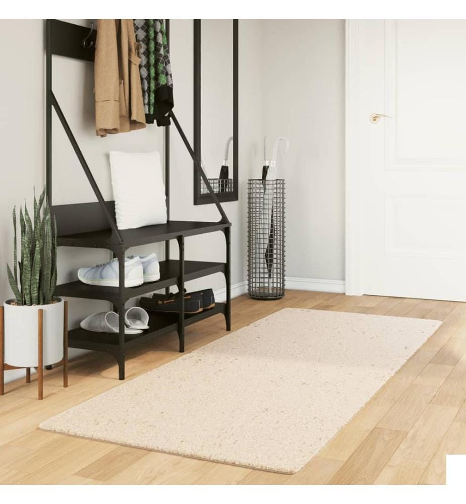 Tapis HUARTE à poils courts doux et lavable beige 80x200 cm