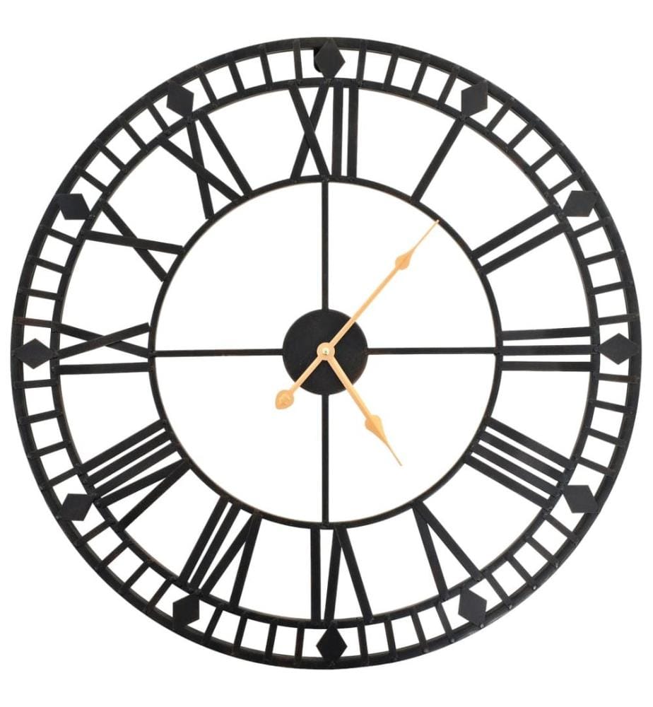 Horloge murale vintage avec mouvement à quartz Métal 60 cm XXL