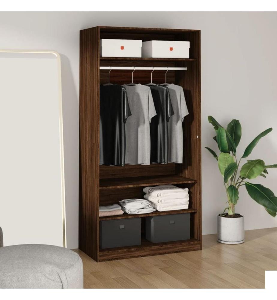 Garde-robe chêne marron 100x50x200 cm bois d'ingénierie