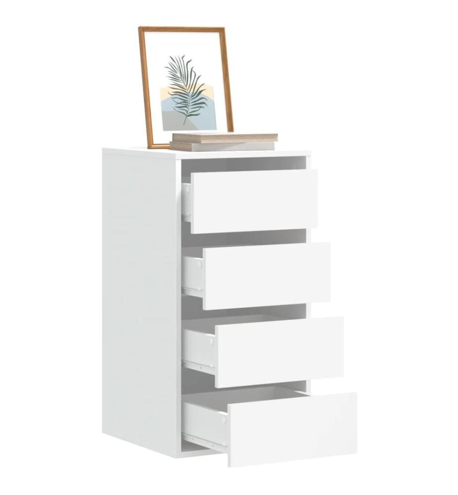Commode d'angle blanc 40x41x76 cm bois d'ingénierie