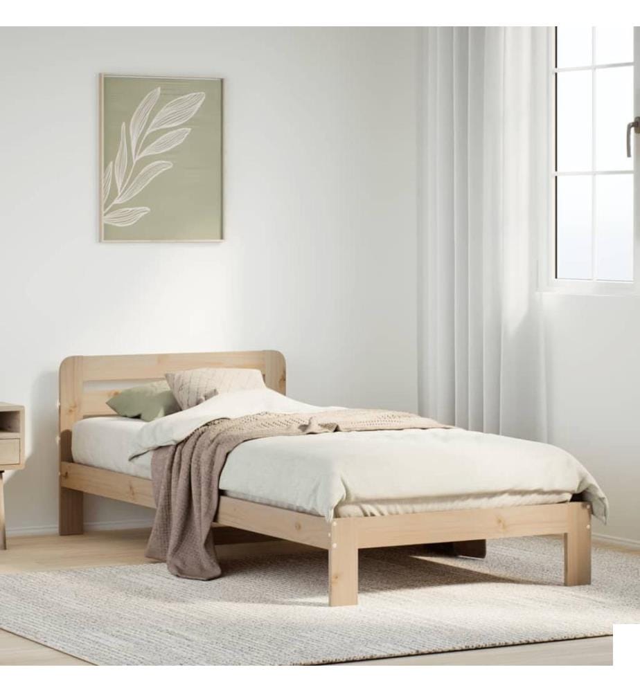Cadre de lit sans matelas 90x200 cm bois de pin massif