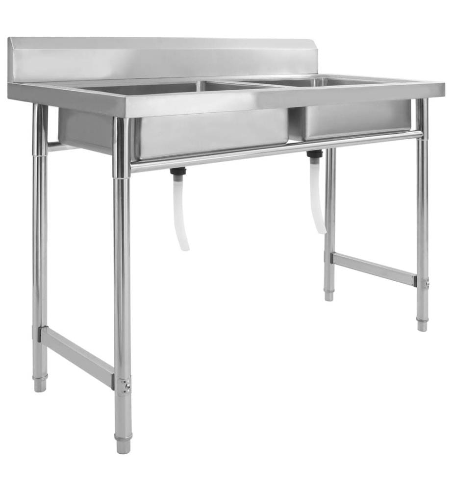 Évier de cuisine à lavabo double Acier inoxydable