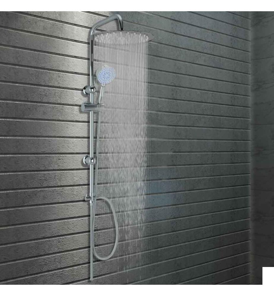 Ensemble de douche à deux têtes avec douchette Acier inoxydable