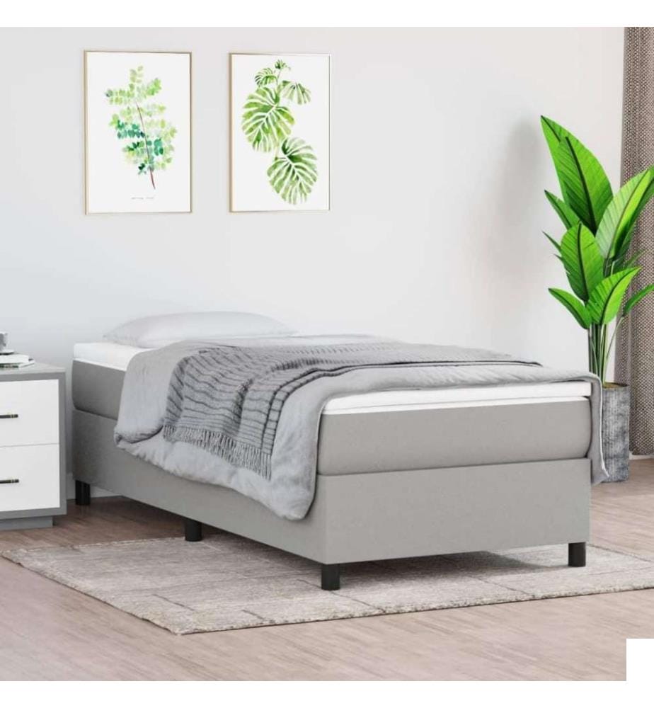 Sommier à ressorts de lit Gris clair 90x200 cm Tissu