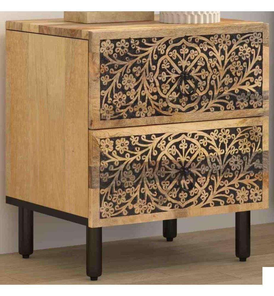 Table de chevet 40x33x46 cm Bois de manguier solide