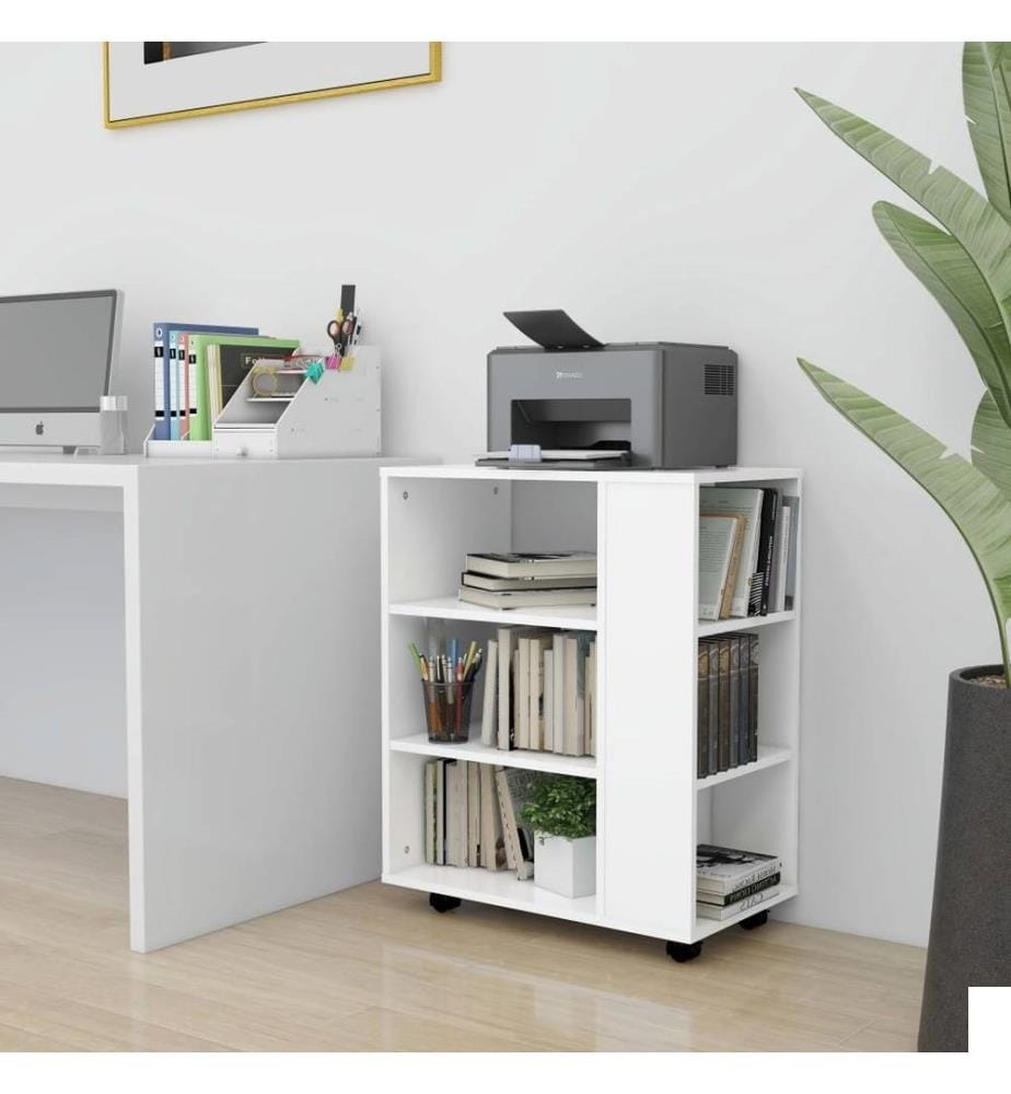 Armoire à roulettes Blanc 60x35x75 cm Aggloméré