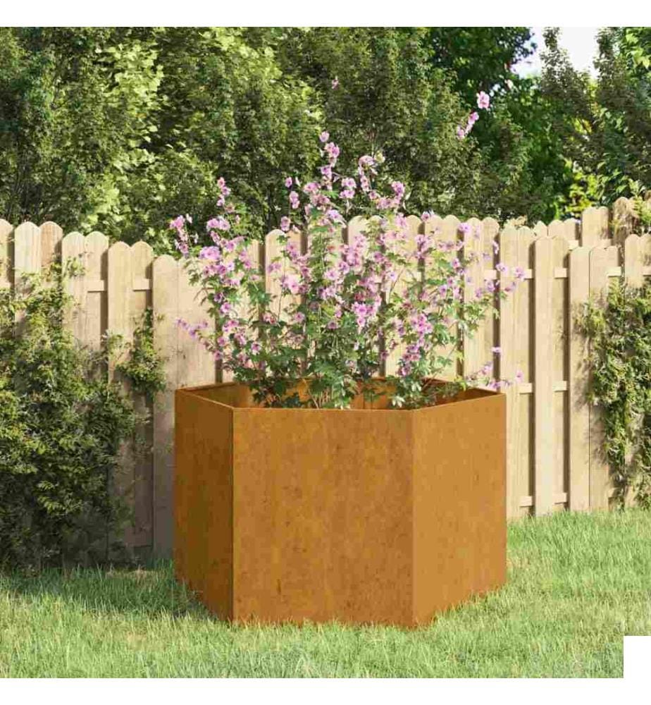 Jardinière Rouillé 60x60x45 cm Acier corten
