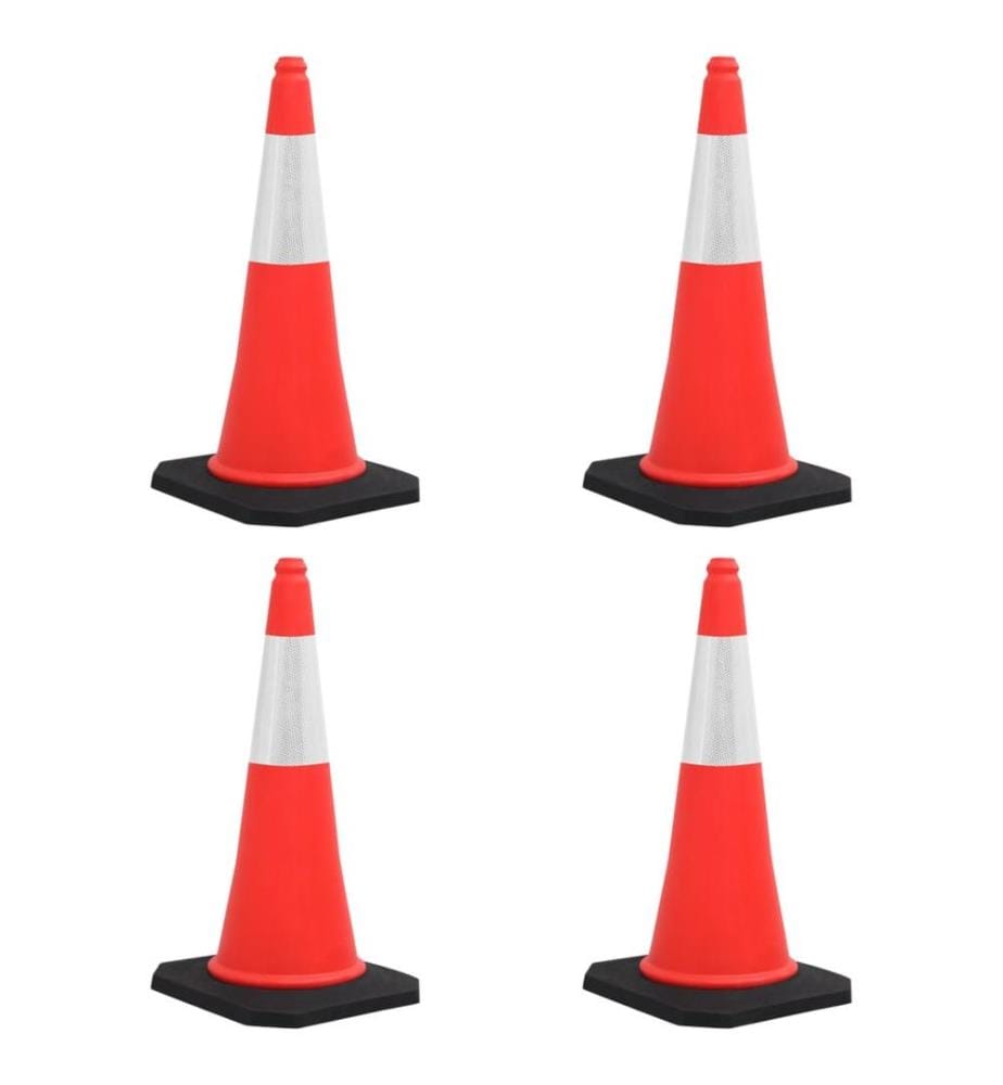 Cônes de signalisation réfléchissants à base lourde 4 pcs 75 cm
