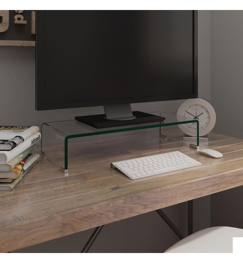 Meuble TV/pour moniteur 60x25x11 cm verre transparent