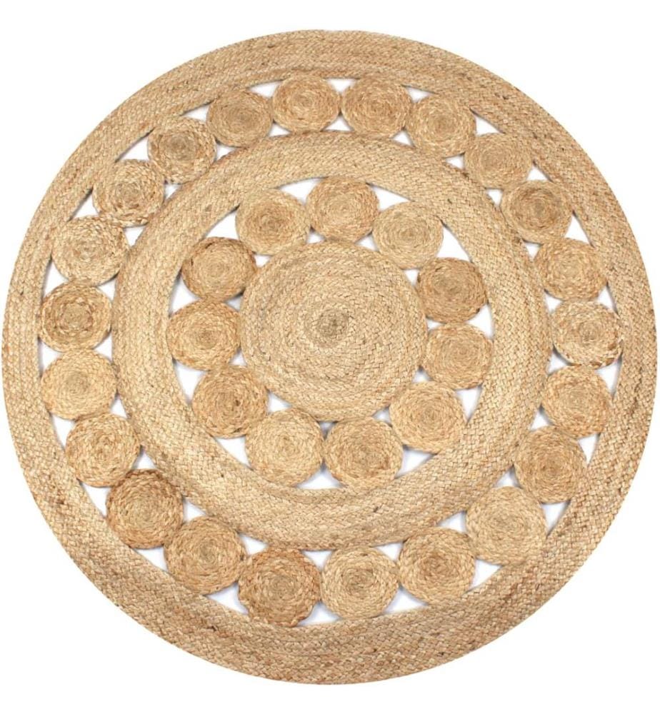 Tapis Jute design tressé 150 cm rond