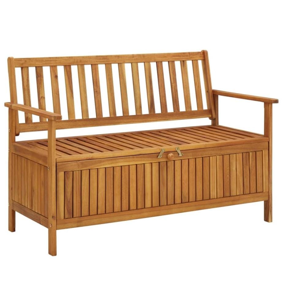 Banc de rangement de jardin 120 cm bois d'acacia solide