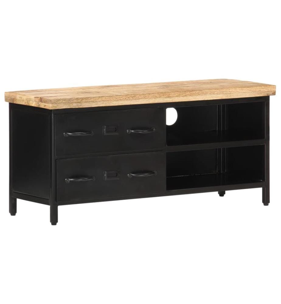 Meuble TV 90x30x41 cm Bois de manguier brut