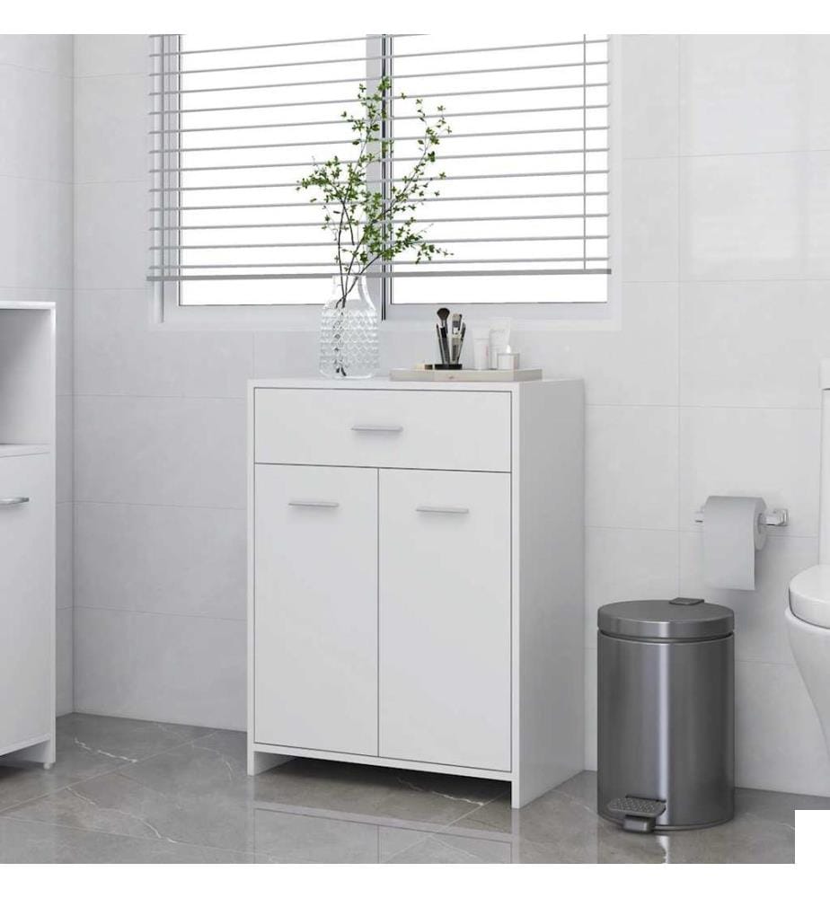 Armoire de salle de bain blanc 60x33x80 cm bois dingénierie