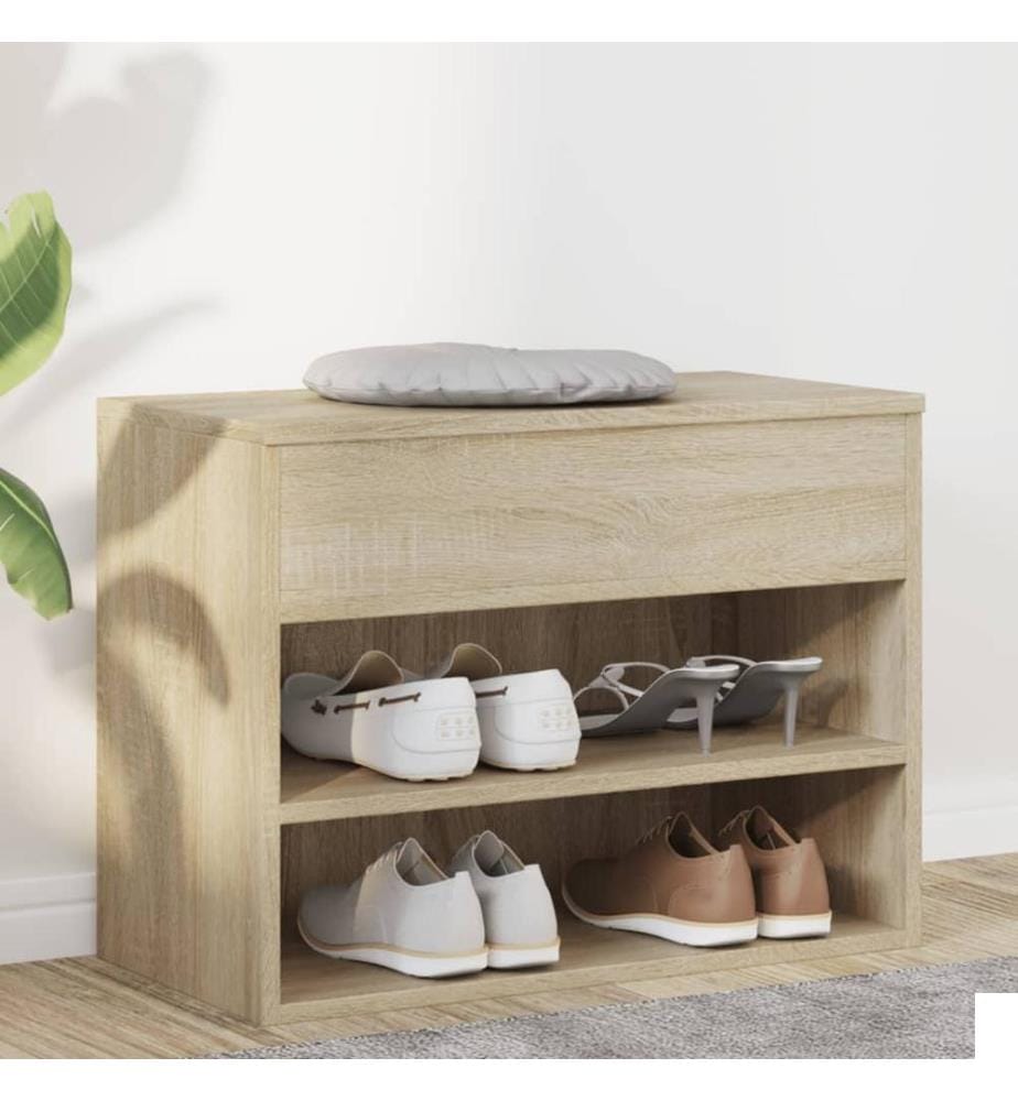Banc à chaussures Chêne sonoma 60x30x45 cm Bois dingénierie