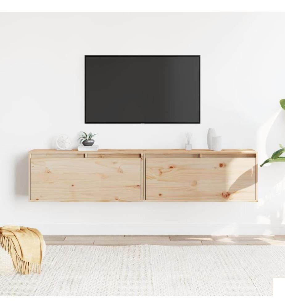 Armoires murales 2 pcs 80x30x35 cm Bois de pin massif