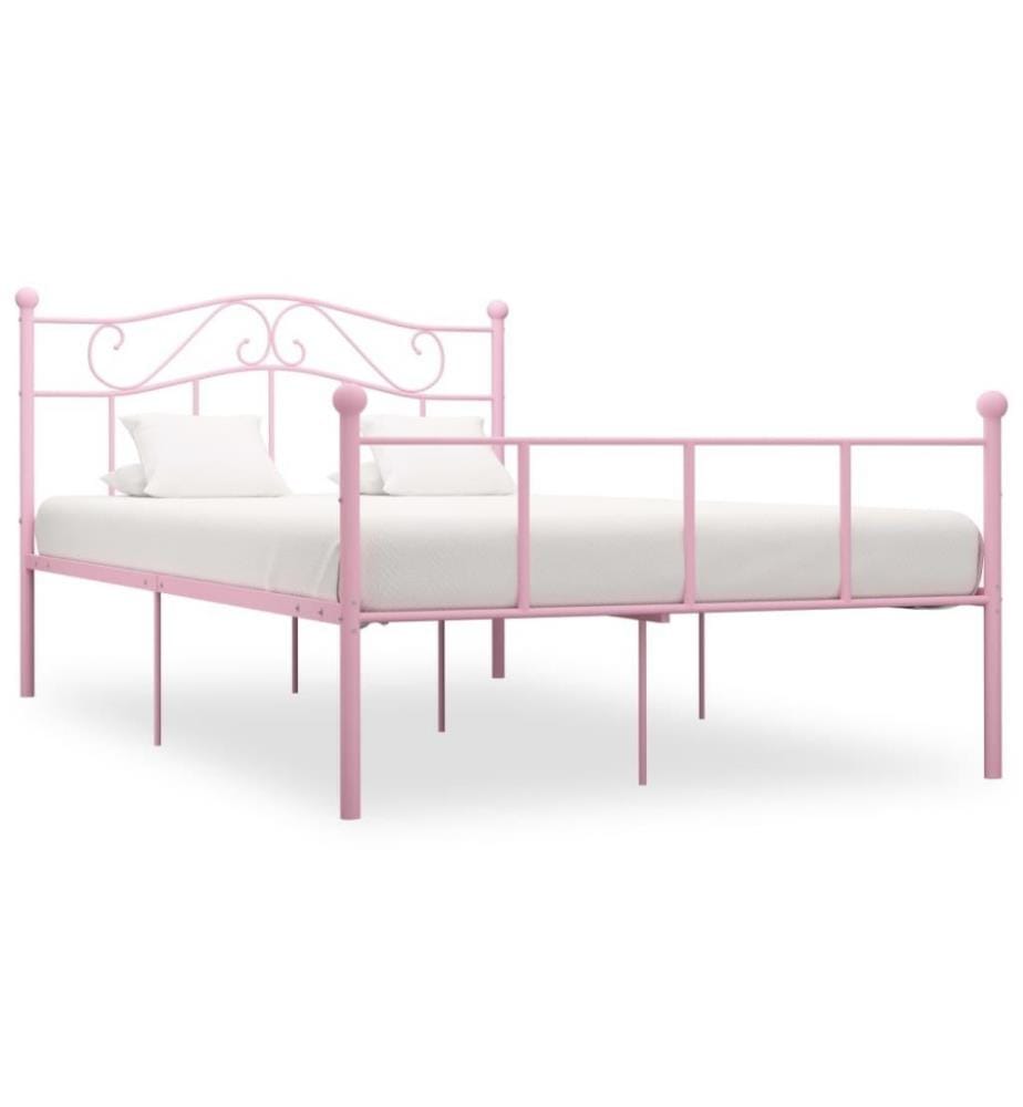 Cadre de lit Rose Métal 140 x 200 cm