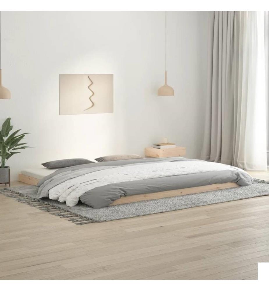 Cadre de lit 200x200 cm bois de pin massif