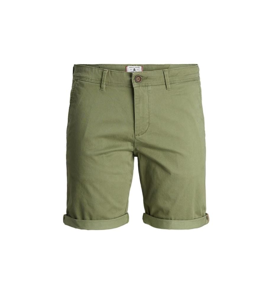 Short chino Bowie coupe classique pour homme - Vert lichen foncé