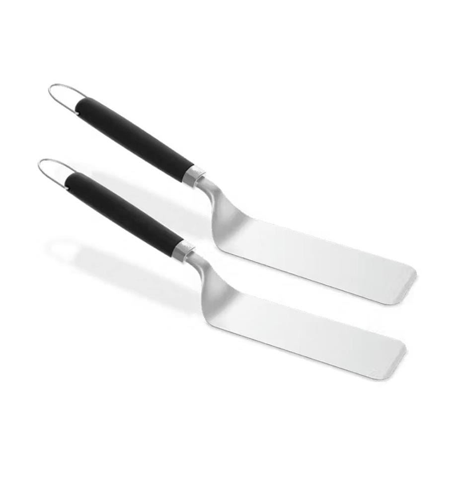Set de spatules pour plaques de cuisson, 2 pièces - Argent et Noir