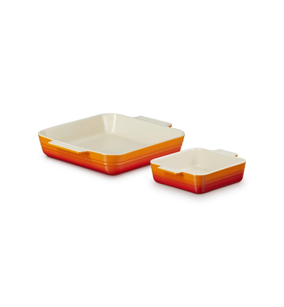Plat à four carré Classic, lot de 2, rouge four