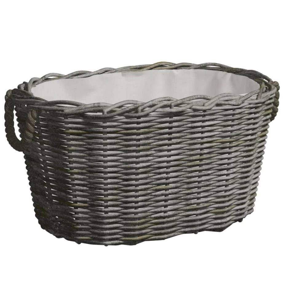 Panier à bois de chauffage avec poignées 59x42x28 cm Gris Saule