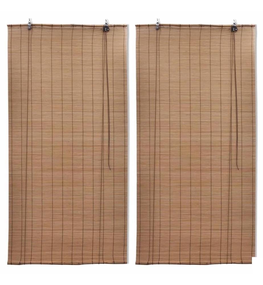 Stores roulants en bambou 2 pcs 100x160 cm Marron