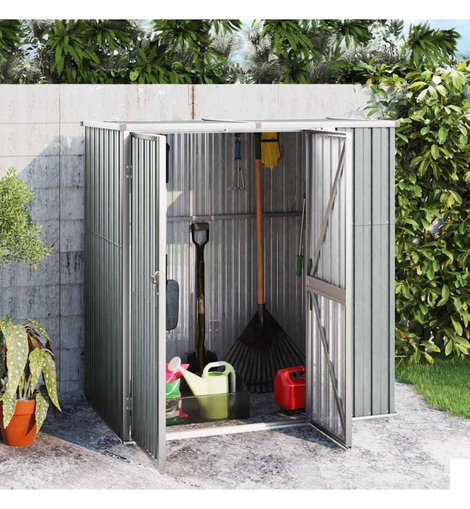 Abri à outils de jardin Gris 161x89x161 cm Acier galvanisé
