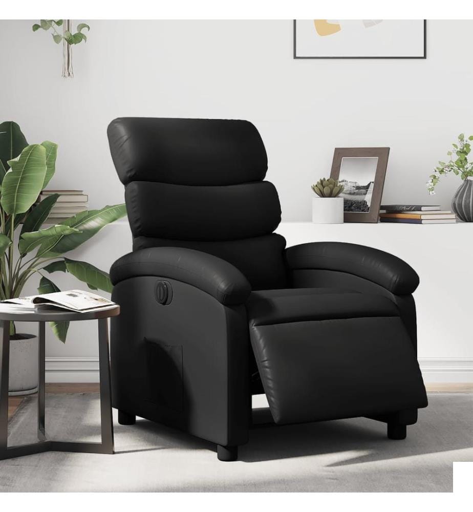 Fauteuil inclinable électrique Noir Similicuir
