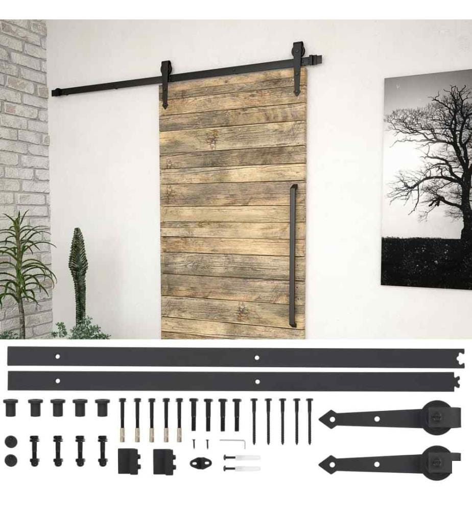 Kit de fixation pour porte coulissante 183 cm Acier Noir