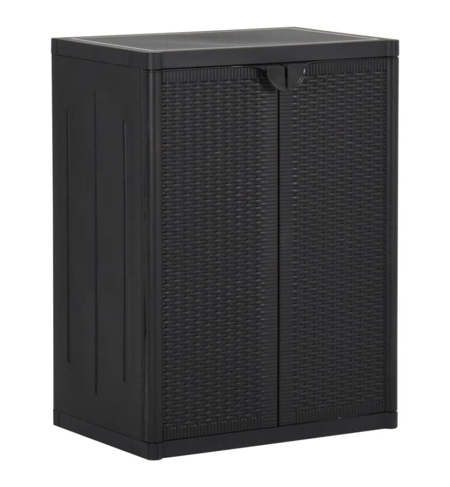 Armoire de rangement de jardin Noir 65x45x88 cm PP Rotin