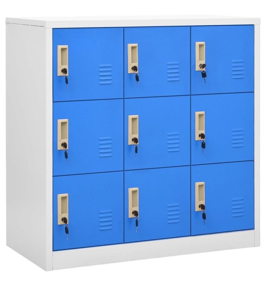 Armoire à casiers Gris clair et bleu 90x45x92,5 cm Acier