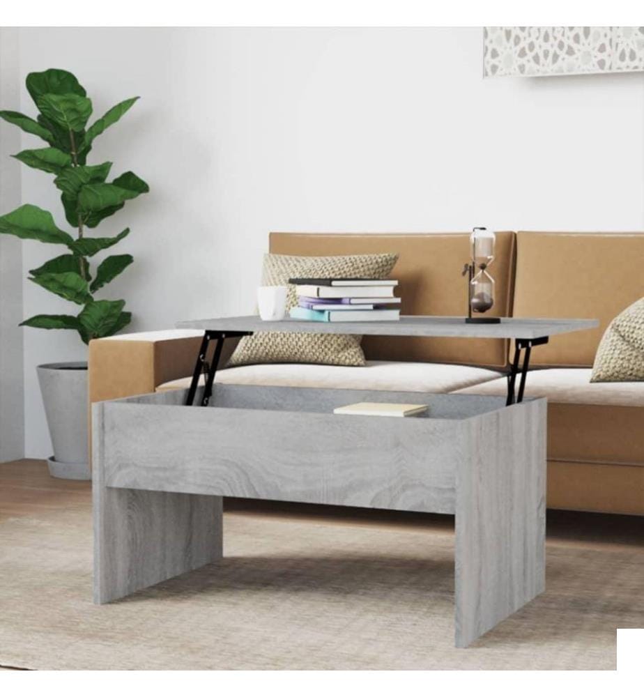 Table basse Sonoma gris 80x50,5x41,5 cm Bois d'ingénierie