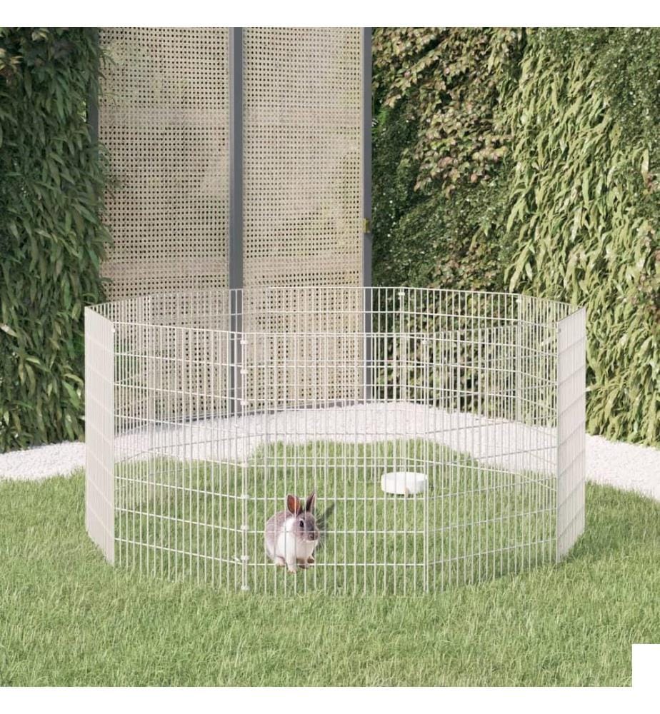 Enclos d'animaux en liberté 10 panneaux 54x80 cm fer galvanisé