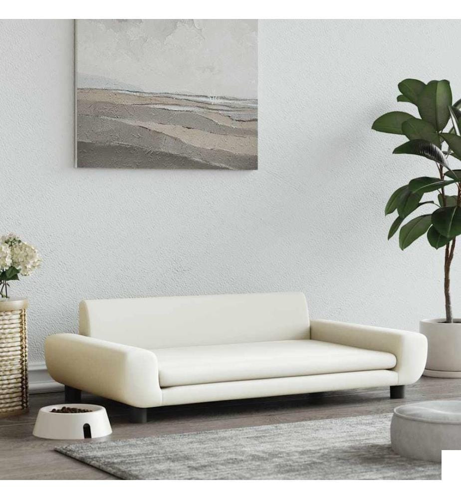 Lit pour chien crème 100x54x33 cm velours