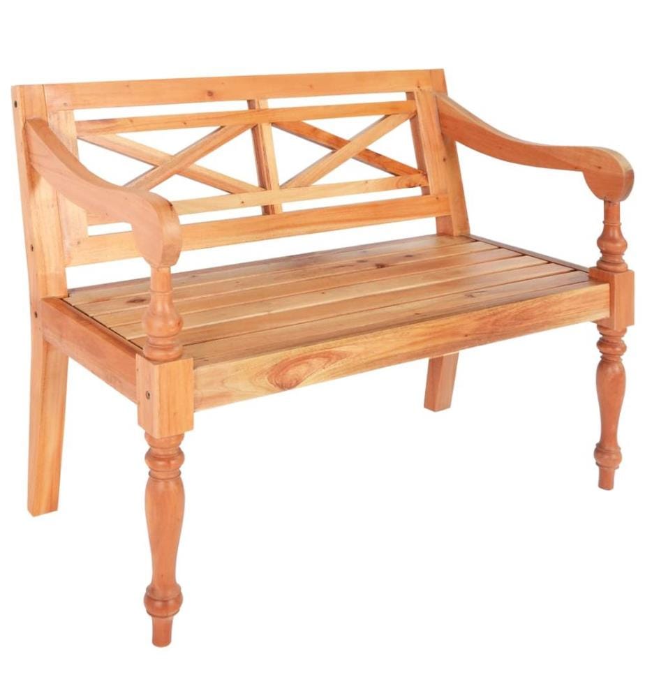 Banc Batavia 98 cm Bois d'acajou massif Marron clair