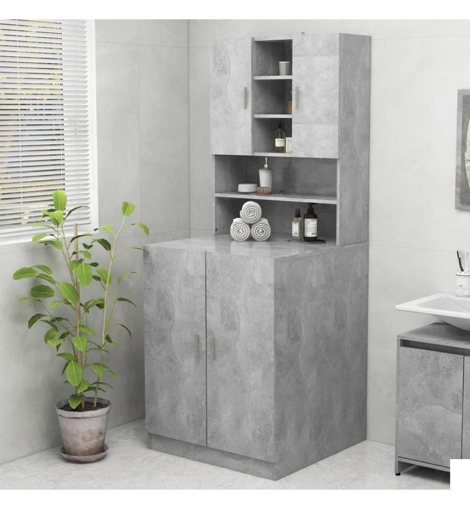 Meuble pour machine à laver Gris béton