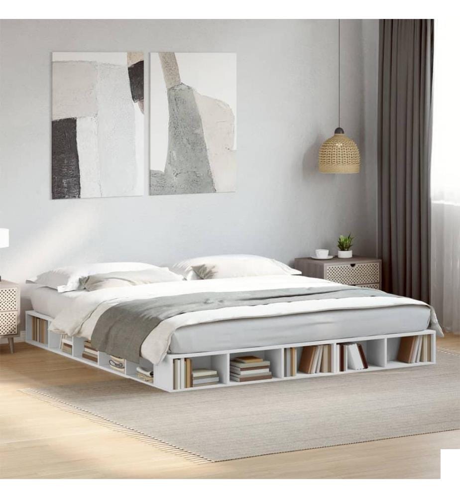 Cadre de lit sans matelas blanc 180x200 cm