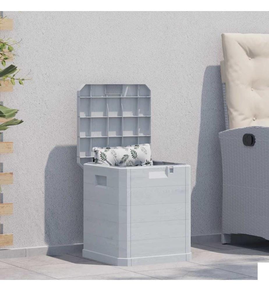 Boîte de rangement de jardin 90 L Gris clair