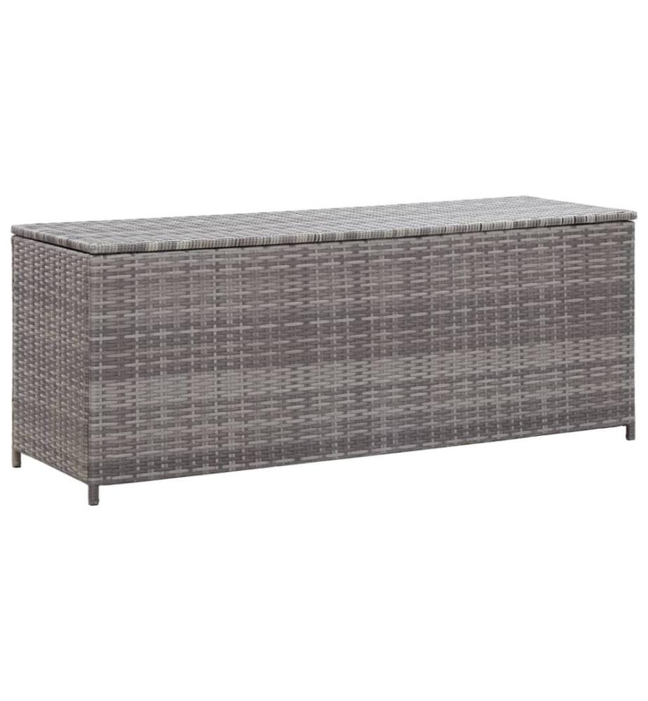 Boîte de rangement de jardin gris 120x50x60 cm résine tressée