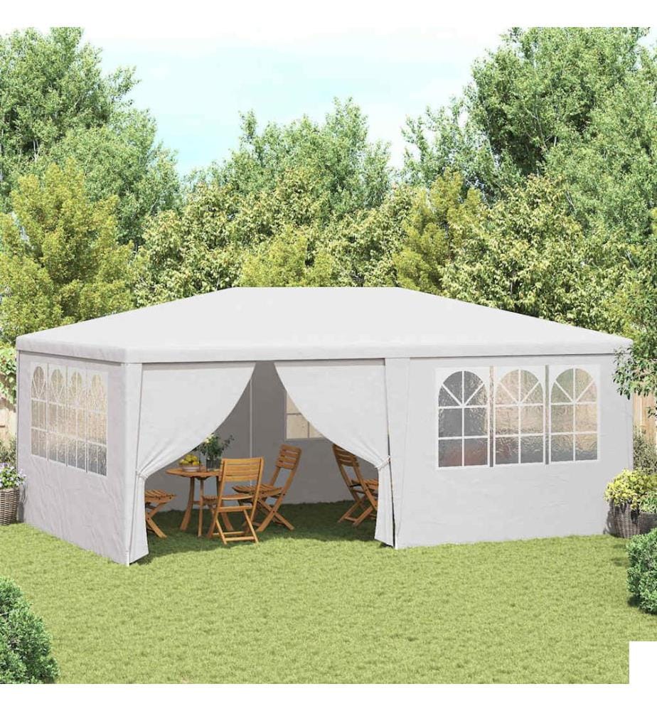 Tente de réception et parois latérales 4x6 m Blanc 90 g/m²
