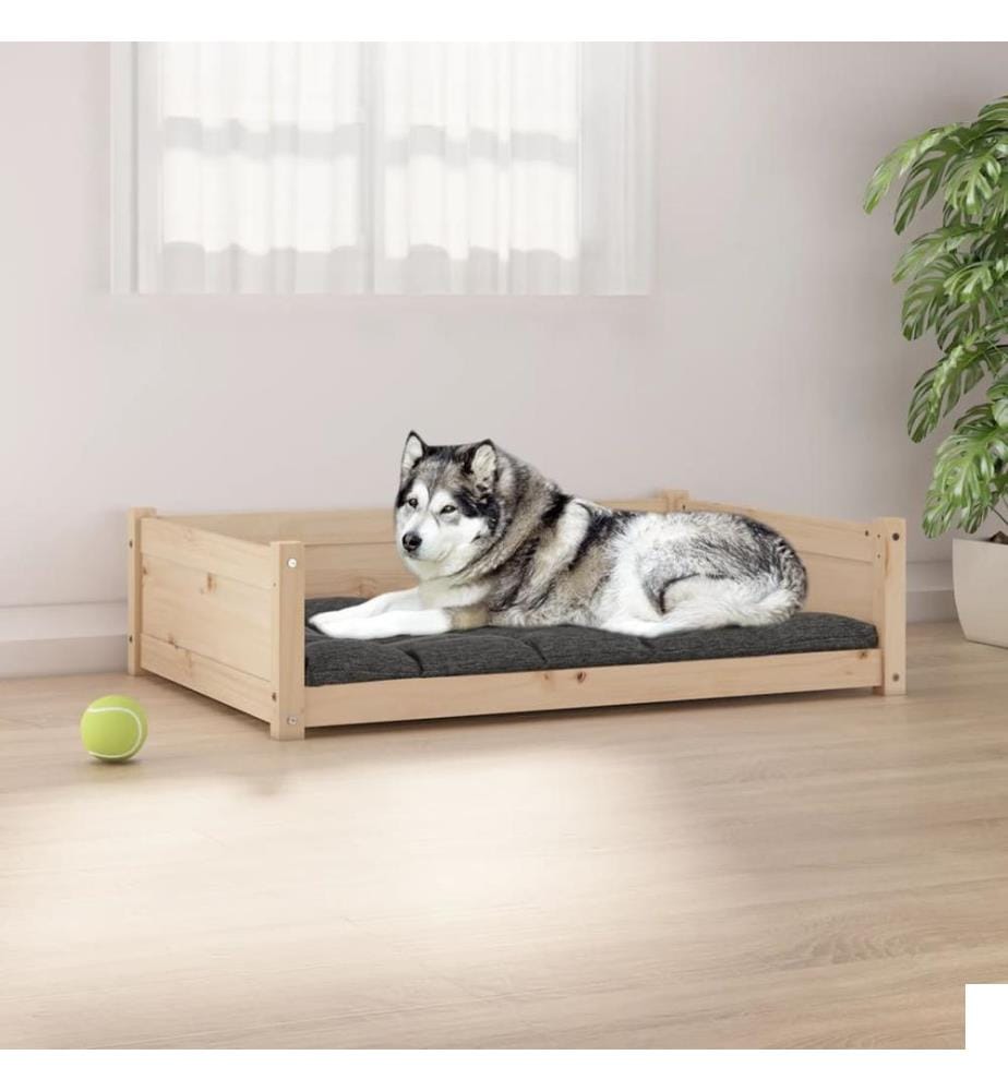 Lit pour chien 105,5x75,5x28 cm Bois de pin solide