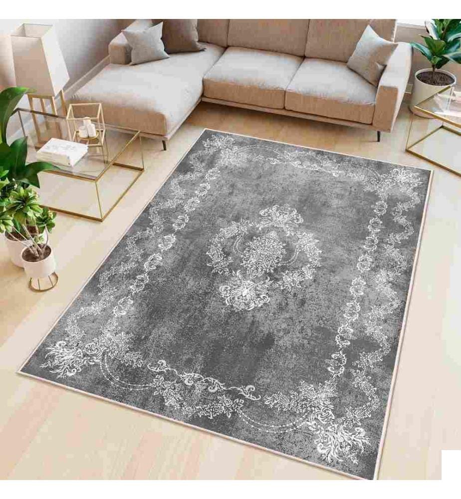 Tapis, gris, 70% coton - 30% chenille, 200 x 300 cm