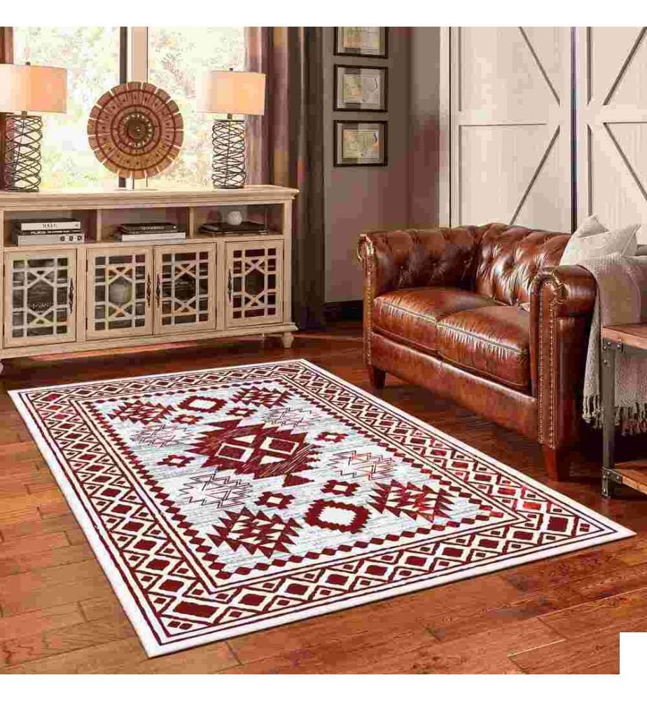 Tapis, rouge, 70% coton - 30% chenille, 80 x 200 cm