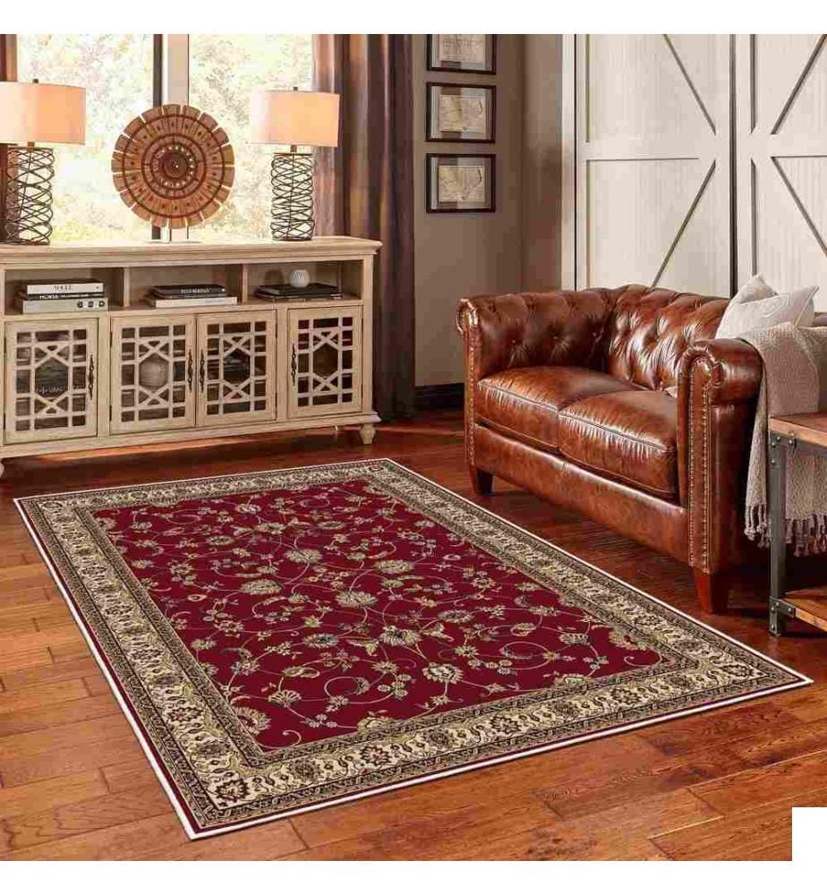Tapis, rouge, 70% coton - 30% chenille, 160 x 230 cm