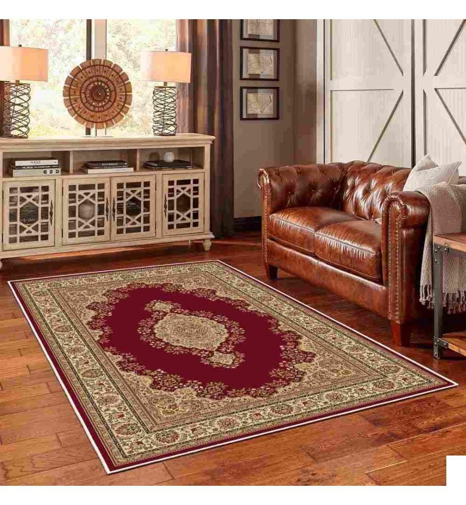 Tapis, rouge, 70% coton - 30% chenille, 60 x 100 cm