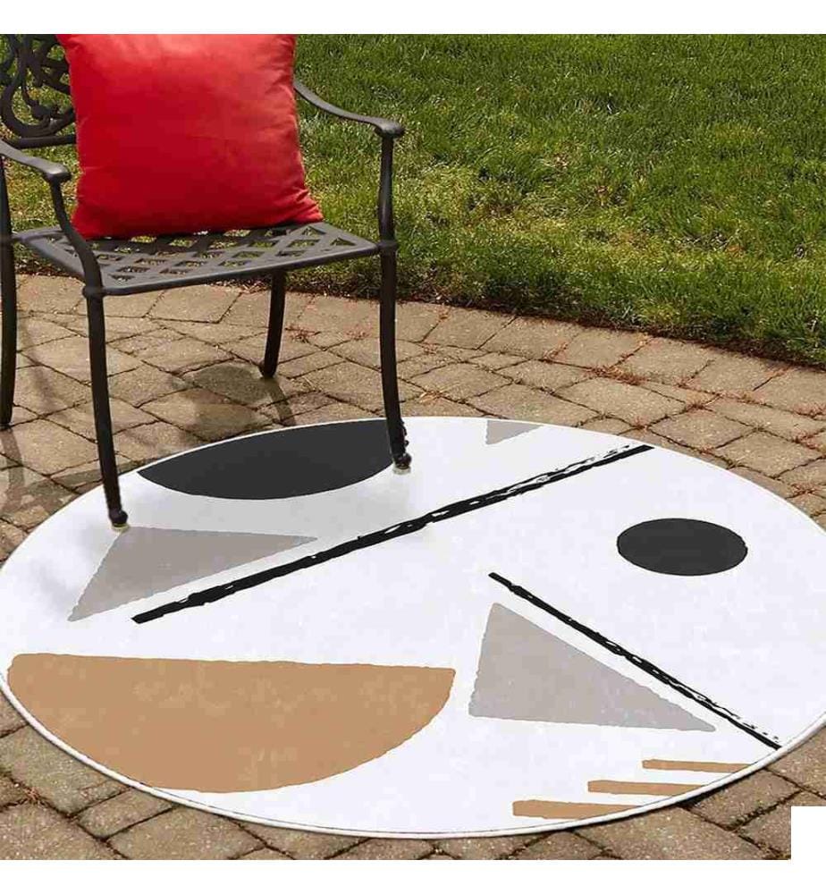 Tapis, blanc, 70% coton - 30% chenille, 110 x 110 cm