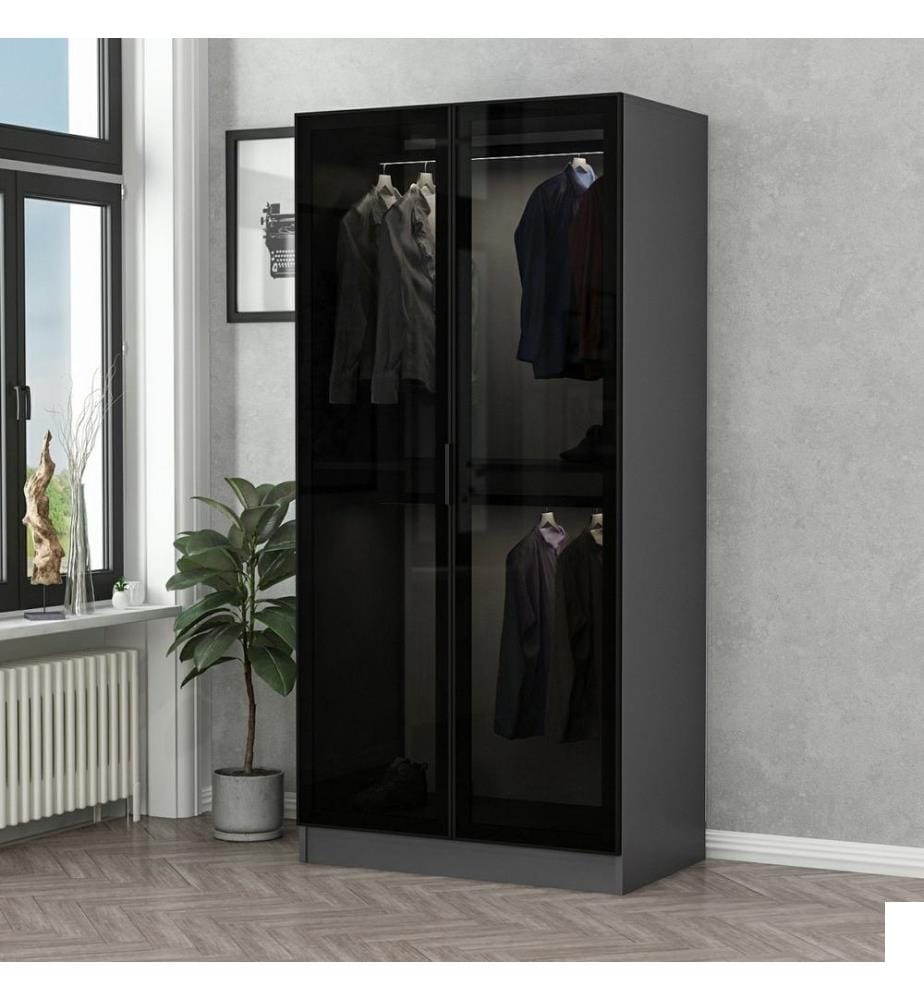 Armoire, Noir, Anthracite, Panneau de particules mélaminé